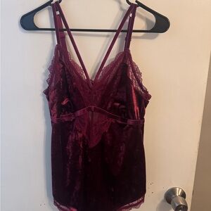 Torrid Burgundy Lace Trim Bodysuit